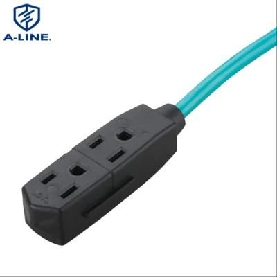 Free Sample Us Outdoor 13A 125V Extension Cord with 3 Outlets