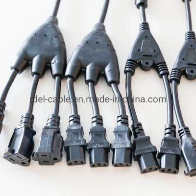 Y Splitter Power Cable, NEMA 5-15p to 2X C13 Sjt St