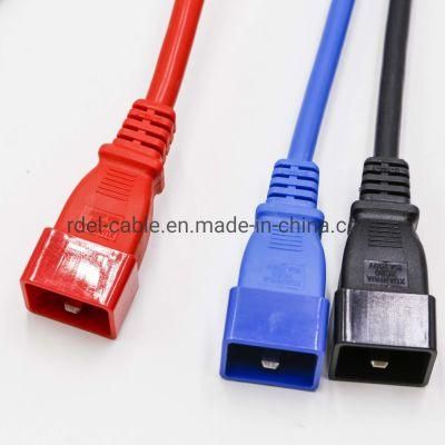 Server/PDU Power Cord - C20 Left Angle to C19 - 20 AMP Blue