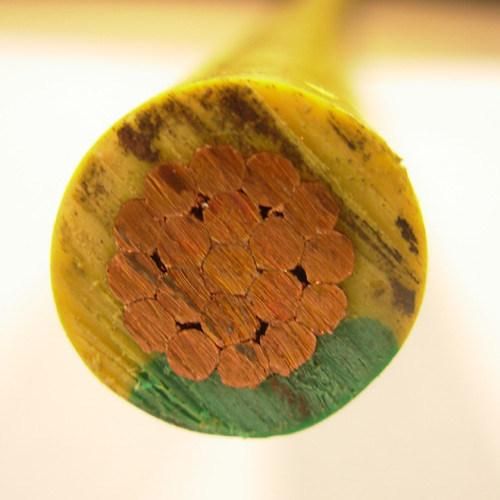 PVC Insulated Cable Copper Conductor Yellow Green Wire Grounding Wire