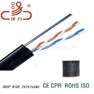 Drop Wire Cable 2*0.5cu+1.3steel Cable/Computer Cable/ Communication Cable/ Drop Wire Cat5e