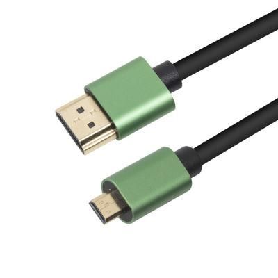 Custom Wholesale Connected A TO C 1080P 2160P Thin Slim Bare Copper Gold Plated Standard HDMI to Micro HDMI Cable