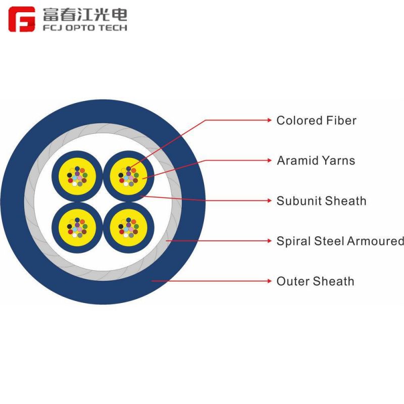 Gjsfjbv Duplex Double Tube Armored Fiber Optic Cable for FTTH Wiring