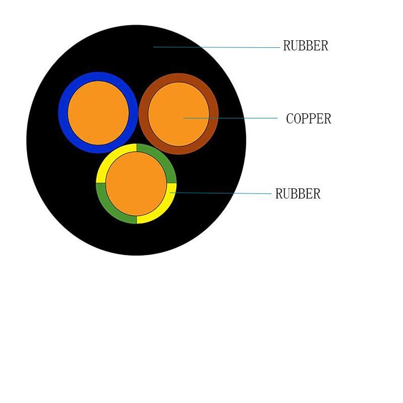 Rubber Insulated Harmonized Waterproof Rubber Construction Cable H07rn8-F Rubber Electrical Cable