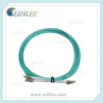 Fiber Optic Patch Cord Cable, Duplex OM3 LC to LC, Aqua, LSZH