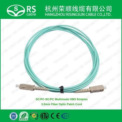 Sc/Upc-Sc/Upc Multimode Om3 Simplex 3.0mm Fiber Optic Patch Cord Cable