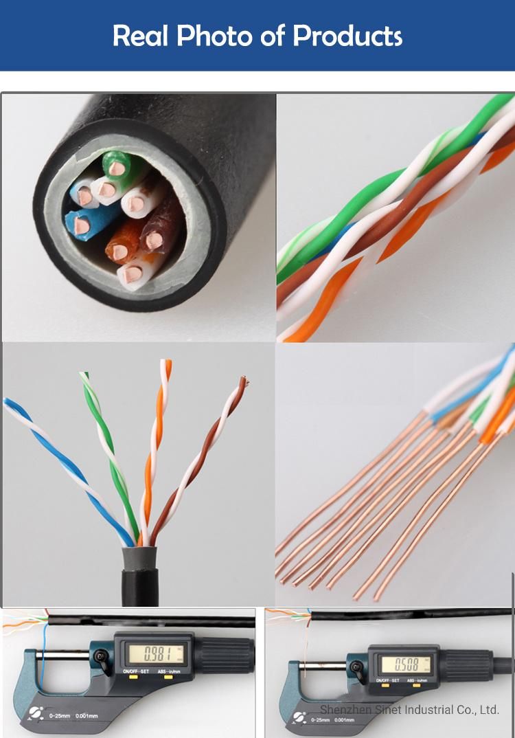 Waterproof Double Jacket Cat5e CAT6 UTP Cable 305m 1000FT