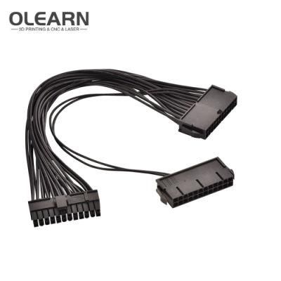Olearn 24 Pin Main Second Dual PSU ATX Power Supply Motherboard Adapter Cable
