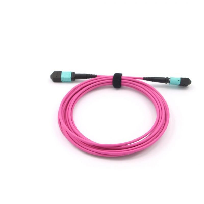 MPO-MPO Om4 Magenta 12 Core Fiber Optical Cable