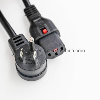 Right Angle NEMA 5-15p UL Approved Us Power Cord with IEC 60320 C13 Locking