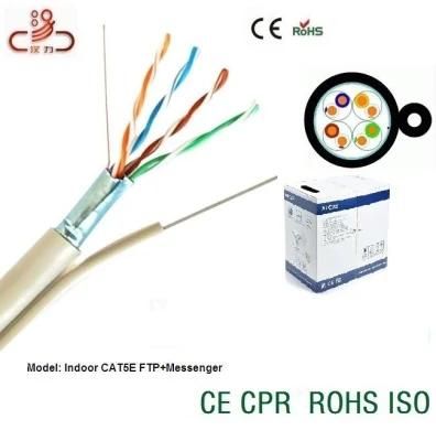 LAN Cable 4pair 24AWG Bare Copper Messenger FTP Cat5e