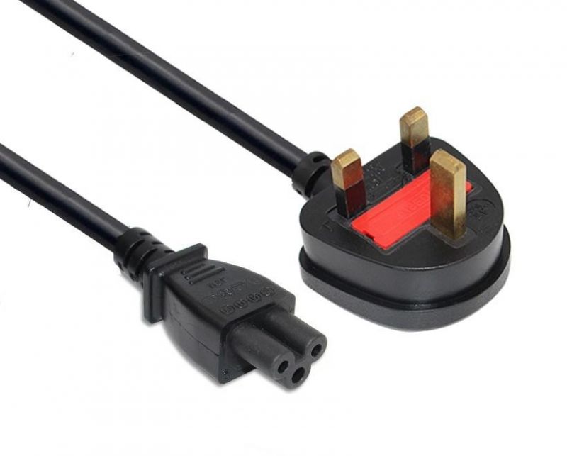 British 3 Pin Prong to IEC Female AC Mickey Mouse Cloverleaf C5 Connector Power Extension Cord Cable
