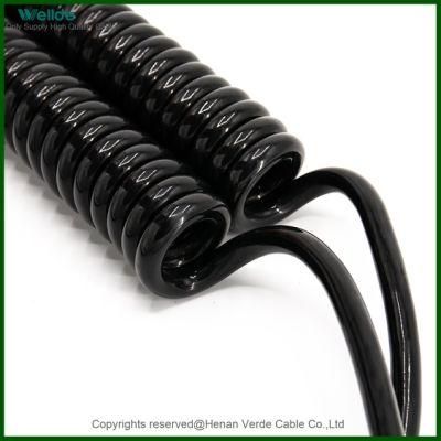 0.50mm 0.75mm RoHS PVC Insulation Retractable Coiled Auto Car Spiral Cable