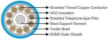 Tinned Copper Ntmtwoeu 0.6/1kv Mine Hoist Power Transmission Rubber Cable