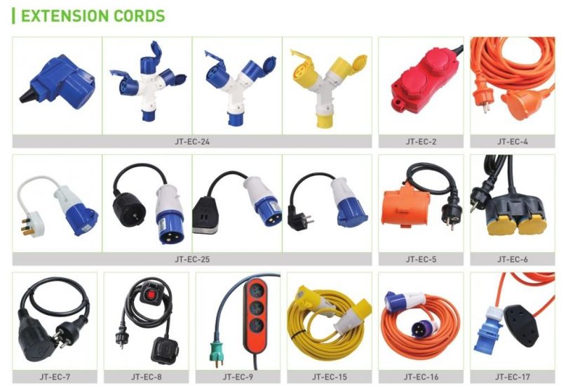 Rubber Cable 1.5 M Connection Cable with Cee Angle Coupling & Schuko Socket Ce