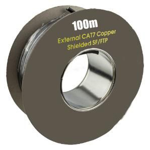 S/FTP Cat7 Outdoor Cable Solid 100m Cardboard Reel 100% Copper Bulk Network Cable