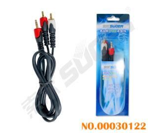 3.5mm Stereo to 2 RCA Audio/Video Cable (AV-102-1.5m-gold-bold)