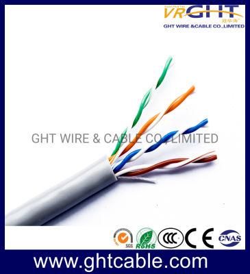 2X0.48mmcca, O. D.: 4.2mm Grey PVC Indoor UTP Cat5e LAN Cable
