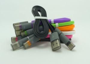 2016 Hot Selling Multi-Function Colorful Flat 2 in 1 Mobilephone USB Data Charging Cable for Android and Phone 5/5s/6s/6p
