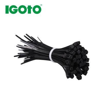 Igoto Self Locking Zip Ties Plastic Black Color High Purity Nylon PA66 Cable Ties 2.5*150mm