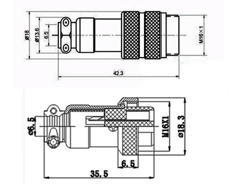 Aviation Female and Male Plug Industrial Gx16 5 Connector