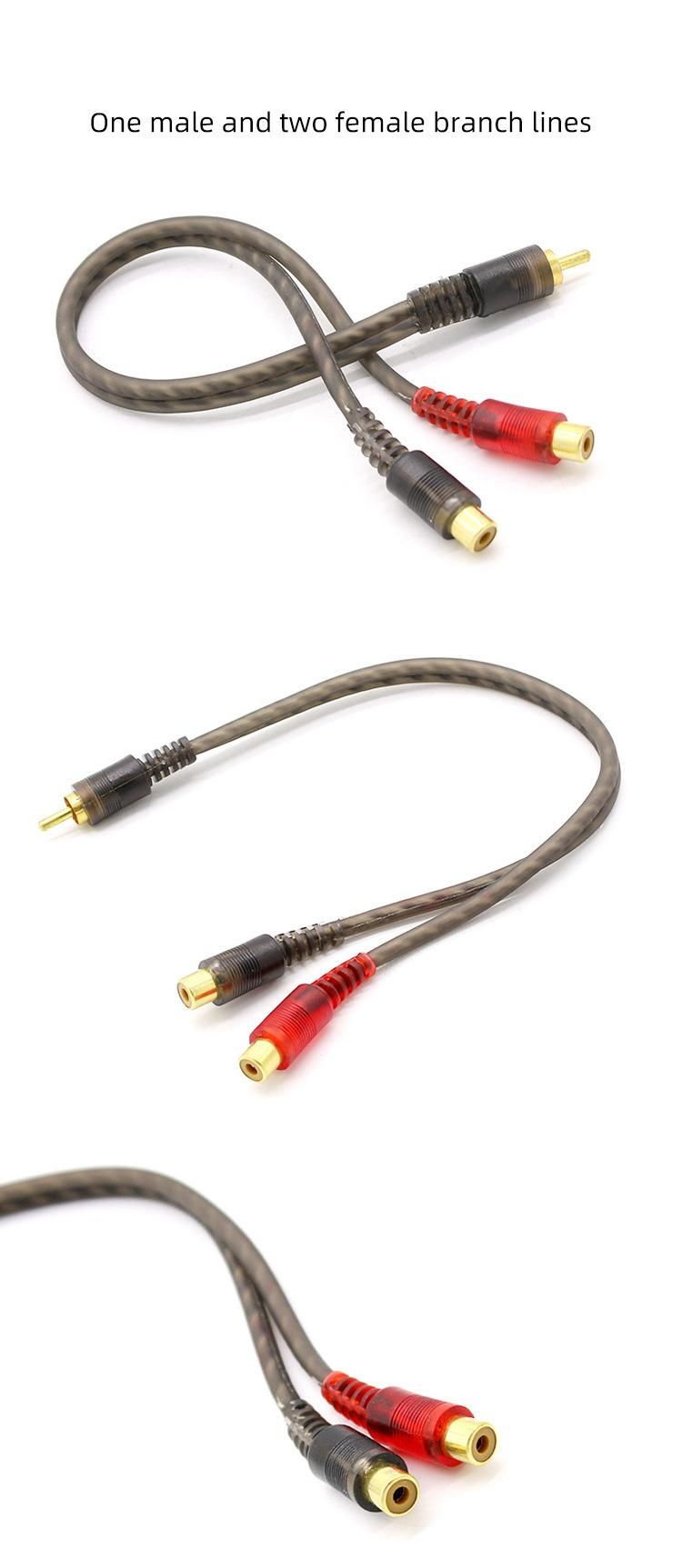 Wholesale Supply All Kind of Audio AMP Wires One to Two Amplifier RCA Cable for Car