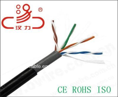 Jelly Filled 4 Pair UTP Cat5e 24AWG Drop Wire Cable/Computer Cable/ Data Cable/ Communication Cable/ Connector/ Audio Cable