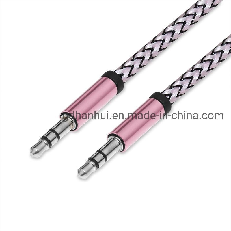 Stereo Double Color Braided Aux Audio Cable