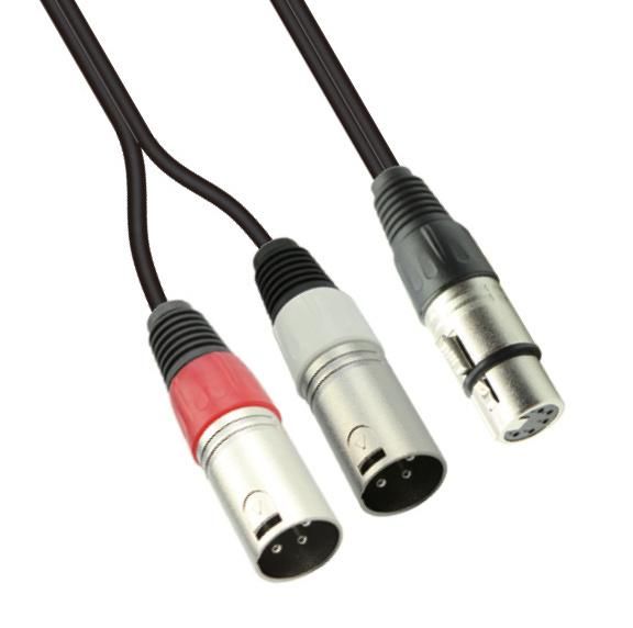 DMX Stage Light Cable 2X3pin XLR Male to 5pin XLR Female (DMX009)