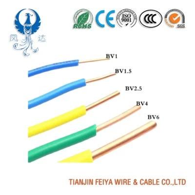 BV Electric Cable Solid or Stranded Core Cu Conductor PVC Insulation Flexible Electrical House Building Wire