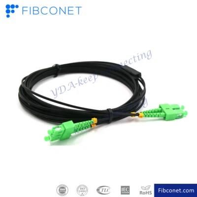 Sc to Sc APC Single Mode Duplex Fiber Optic Patch Cord: Black