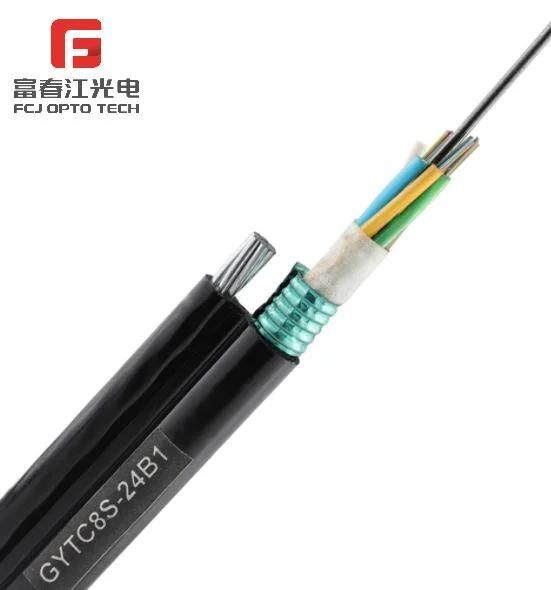 OEM Round Wire Plastic-Coated Optical GYTC8S Fiber Cable