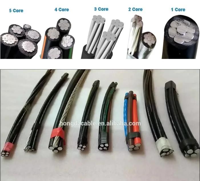 Copper/Aluminum Conductor PE/XLPE/PVC Insulation Electric Power Twisted Overhead Service Drop ABC Cable