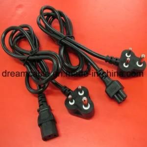 1.8m Black Isi Standard 3pin India Power Cord with C13