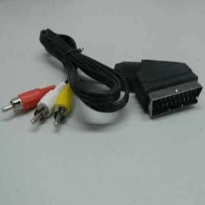 Nickel-Plated 21pin Scart to 3 RCA Cable