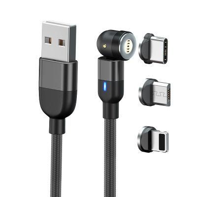 3-in-One Magnetic Data Cable Is Suitable Light Cable 3A Fast Charging Data Lightning Cable for Apple Android Type-C