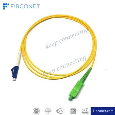 FTTH Single Mode 9/125 Simplex LC Upc - Sc APC PVC LSZH Fiber Optic Patch Cord Patch Cable with Connector