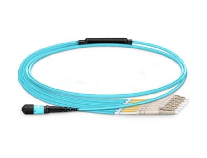 MTP-MTP Jumper Best Price Om3 Fiber Patch Cord MTP to LC Multimode 50/125 Duplex Cable Aqua Fiber Optic Jumper