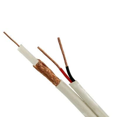 Bare Copper Rg59 CCTV Coaxial Cable with 2 * 0.75 mm2 CCA Power Siamese Cable