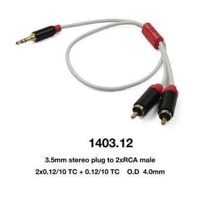 Aux Cable Mini 3.5mm Stereo Plug to 2 X RCA Male (1403-12)