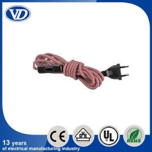 Braided Wire with Black Plug Electrical Cable