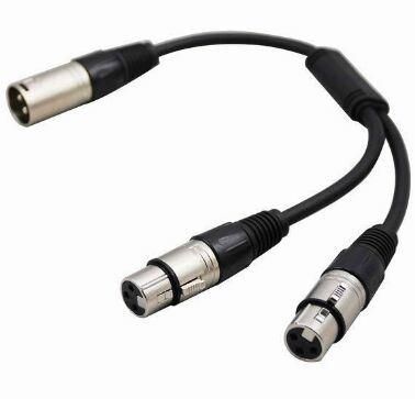 Link Y Cable XLR Male to 2 XLR Female Cable Splitter (M-2F)
