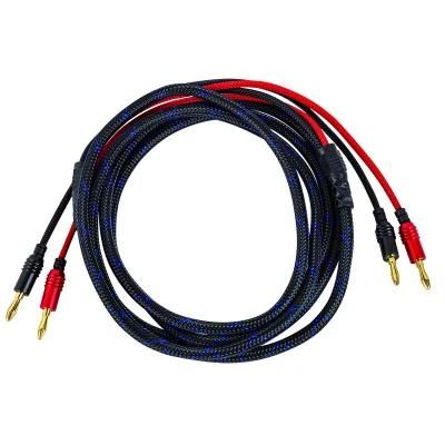 RoHS Electric 2-Cores Copper Conductor PVC Insulated Speaker Cable Wire with Speakon Banana Plug