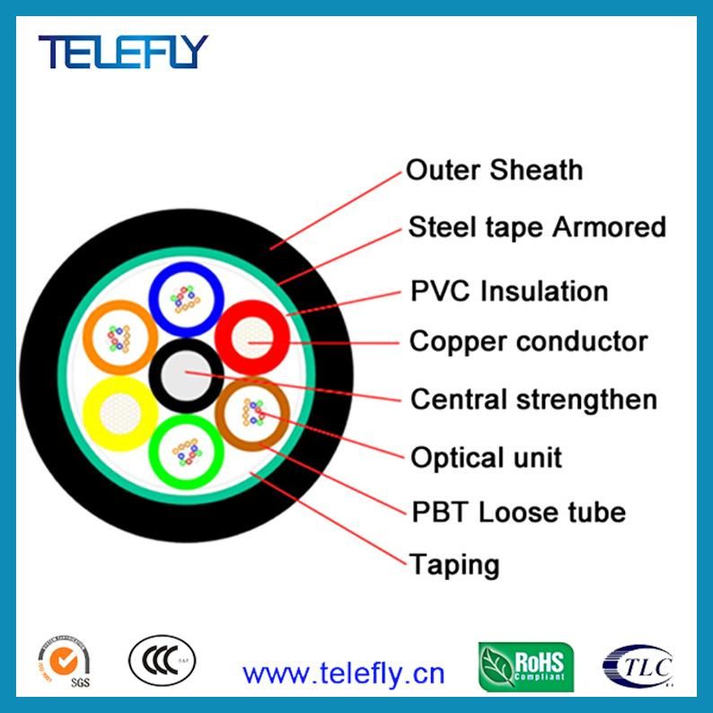 Opto Electronic Hybrid Cable Gdfts 2 /4/6/8/12/24 Core Fiber Optical Power Composite Cable