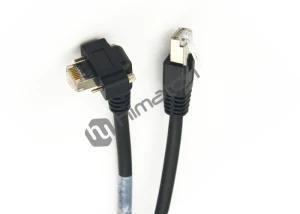 Right Angle Gige Cat5e S/STP Screw Lock Cable