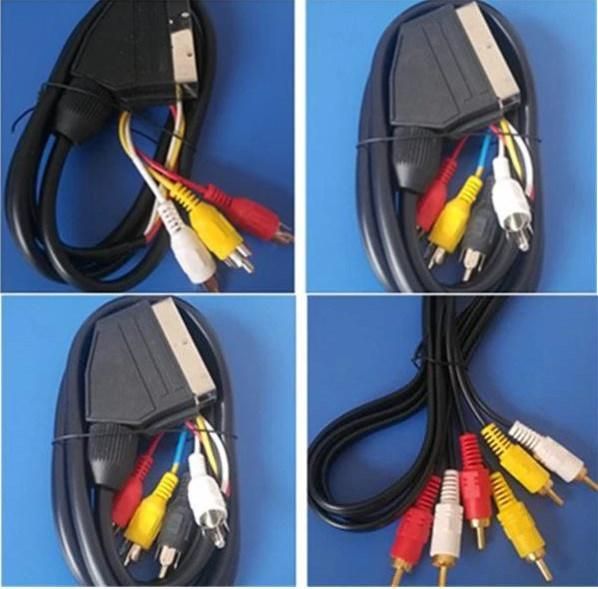 AV Cable 21 Pin Scart to 3RCA Cable & Audio Cable