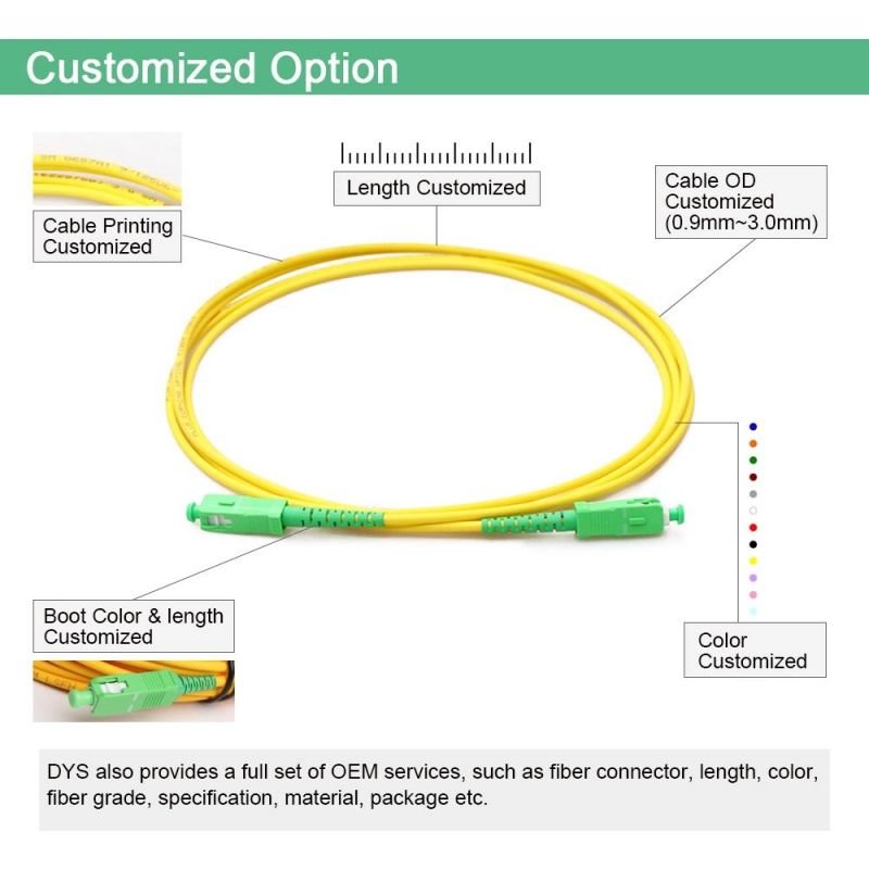 Optic PC/Upc/APC Dys /OEM Customized Sc Optical Fiber Patch Cord