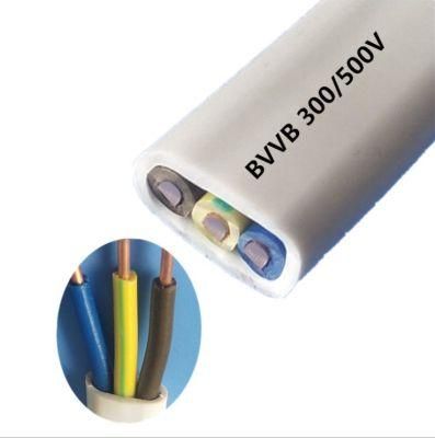 Flat Copper Core Conductor PVC Jacket 1.5mm2 4mm2 Twin + Earthing Cable