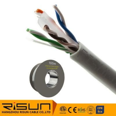 Indoor CAT6 UTP 23AWG Copper Ethernet PVC Network Cable Reel 100m