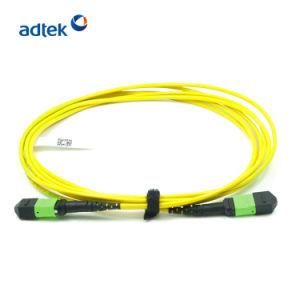 MTP/APC-MTP/APC Female to Female 10/40g Sm 12/24 Fibers 3m PVC/LSZH Yellow Trunk Cable